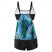 abordables Tankinis-Mujer Bañadores 2 piezas Slips Traje de baño Espalda al Aire Vacaciones Ropa de playa Graphic Leopardo Escote Redondo Sin Mangas Trajes de baño