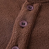 cheap Fleece Hoodie-Men's Sweatshirt Fleece Sweatshirt Button Up Hoodie Black Dark Green Khaki Coffee Gray Henley Plain Patchwork Kangaroo Pocket Sports &amp; Outdoor Casual Daily Streetwear Cool Sportswear Fall Winter