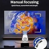 رخيصةأون بروجيكتورات-بروجكتور محمول HY200 1080P جهاز بروجكتور أفلام بزاوية قابلة للتعديل 270 درجة للهواتف/الكمبيوتر المحمول/صندوق التلفاز مكبر الصوت ومدخل HDMI/USB هدية عيد الحب