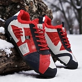 billiga Vardagssneakers-Herr Sneakers Fleecefoder Löpning Promenad Ledigt PU Läder Bekväm Halksäker Andningsfunktion Korta stövlar / ankelstövlar Snörning Mörkröd Orange Grön Sommar Vår Höst