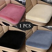 Недорогие Чехлы на автокресла-Подушка на сиденье автомобиля из разноцветного плюша с мехом кролика, теплая, зимняя, квадратная, из толстой шерсти, для водителя или второго пилота, универсальный чехол