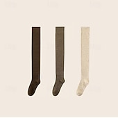 Недорогие Домашние тапочки-Женские высокие носки выше колена, теплые, мягкие, трикотажные, эластичные, уютные, сексуальные, милые, модные, зимние, осенние, высокие носки выше колена, повседневные, для школьниц, в японском