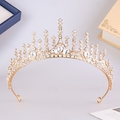 cheap Tiaras &amp; Crowns-Crown Tiaras Headdress Alloy Wedding Birthday Elegant Cute With Rhinestone Headpiece Headwear
