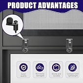 preiswerte Baumaterialien-24 Stück 3/8-Zoll-Druckguss-Türglas-Fenstergitterclips mit Schrauben für Sturmtürhalterungen und Fenstergitterbefestigungen, robuste schwarze Beschläge für den privaten und gewerblichen Gebrauch