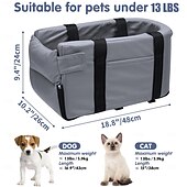 halpa Eläintuki ja -hoito-koiran turvaistuin, koiran turvaistuin pienille koirille, kannettava lemmikkien turvaistuin pennulle, keskikonsoli koiran turvaistuin turvallisella hihnalla, säilytystaskut, pehmeä tyyny