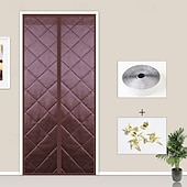 billige Skjerm for vindu og dør-Magnetisk flueskjermdør, vinterdørgardin i bomull med vindusdesign, fortykket termisk isolert vindtett skillevegg for hjemmet, kaldsikker romdeler med trekk