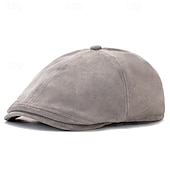 cheap Men's Hats-Men's Flat Cap Ascot Hat Newsboy Hat Black Wine Polyester Fashion Casual Street Daily Plain Adjustable Sunscreen Breathable