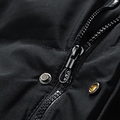 abordables Plumas y parkas de hombre-Hombre Abrigo de invierno Chaqueta acolchada Bolsillo Poliéster Vacaciones Ropa Cotidiana Cita Largo Moda Casual Cómodo Mantiene abrigado Otoño Invierno Color sólido/liso Negro Verde Trébol Gris