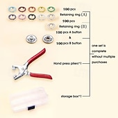 cheap Arts, Crafts &amp; Sewing-100pcs Stainless Snap Button Fastener Kit with Tool Set &amp; Heavy-Duty Pliers-Like Tool (9.5mm) - 10 Color-Coded Snap Buttons for Clothing, Jeans, Bags, Jackets