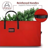 billige Julelagring-1 ekstra stor oppbevaringspose for juletre – kan holde flere trær, laget av slitesterk PVC, design med dobbel glidelås, robuste håndtak, oppbevaring av trær