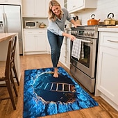 Χαμηλού Κόστους Τελαμότες-3D Οπτική Ψευδαίσθηση Χαλούμι Κίνδυνος Σαλάτας Μη Ολισθηρή Σχέδιο Τρύπας Στροβιλισμού για Είσοδο Αίθουσα Μπάνιο Σκαλοπάτια Εσωτερικού Εξωτερικού Διότιμον Γη Γρήγορη Στεγνή Απορροφητική 20 x 31 ίντσες