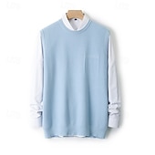 economico Maglioni di lana da uomo-maglione girocollo da uomo in pura lana e cashmere di alta qualità, classico, morbido, caldo e traspirante