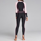 voordelige One Pieces Rash Guards-Dames Rashguard voor het hele lichaam Eendelig surfpak Kleurblokkering met ingebouwde bh UPF 50+ Buikcontrole Lange mouw Duikpakken Surfen Kanoën Snorkelen Winter