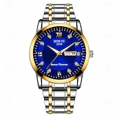 Недорогие Кварцевые часы-Модные мужские наручные часы высококачественные кварцевые часы датчик календаря светящийся циферблат украшение из страз лучший выбор подарка на День святого Валентина для мужчин