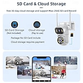 cheap Indoor IP Network Cameras-Outdoor Surveillance Camera 360 Pan-Tilt WiFi 4MP Full HD Audio/Visual Alarms &amp; Light Motion Detection IP66-Rated Night Vision 10x Zoom Two-Way Audio SD Card/Cloud Storage Super Easy Installation