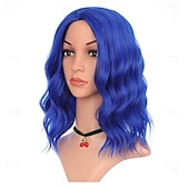 cheap Carnival Wigs-Carnival Wig 2026 Pink Black Blue Curly Bob Short Synthetic Festival Wig Mardi Gras Parade Cosplay Costume Hair for Women