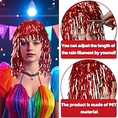 baratos Perucas de Carnaval-Peruca de Carnaval 2026 Loiro Rosa Vermelho Encaracolado Médio Peruca sintética para festivais Mardi Gras Parada Cabelo para fantasia de cosplay para Feminino