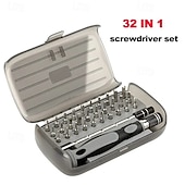 abordables Tournevis et clés-Jeu de tournevis magnétique 32 en 1 avec étui, comprend un kit d&#039;outils de réparation de précision 30 bits, un outil de tournevis torx pour bijoutiers, montres, téléphones, ordinateurs portables,