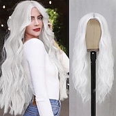 baratos Perucas de Carnaval-Peruca de Carnaval 2026 Loiro Preta Branco Encaracolado Ondulado Longo Peruca sintética para festivais Mardi Gras Parada Cabelo para fantasia de cosplay para Feminino
