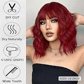 Недорогие Карнавальные парики-Карнавальный парик 2026 Розовый Красный Черный Кудрявый Стрижка-боб Короткие Синтетический фестивальный парик Вторник на масляной неделе Парад Волосы для косплей-костюма для Женский