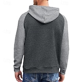 baratos hoodies básicos dos homens-Homens Moletom Estacionar Preto Cinza Claro Cinzento Escuro Cinzento Com Capuz Bloco de cor Com Cordão Desportos e Ar livre Casual Diário Impressão 3D Roupa de rua Roupa de Esporte Casual Outono