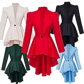 Χαμηλού Κόστους Εξωτερικά ενδύματα-Πανκ &amp; Γκόθικ Μεσαίωνα Αναγέννησης Επίστρωση Στολές Ηρώων Καμπαρντίνα Μάγος Κορίτσι Goth Μονόχρωμο Φανταχτερή Φόρεμα Γυναικεία βασιλικός Steampunk Walpurgis Night Απόκριες Μασκάρεμα