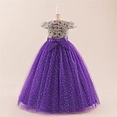 abordables Robes de fête-Enfants Fille Robe Robe de Soirée Couleur Unie Sans manches Formel Performance Occasion Spéciale Noeud de cravate Mode Quotidien Princesse Polyester Maxi Robe de Soirée Robe évasée Robe en Tulle Ét