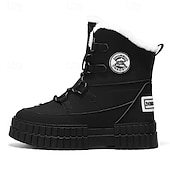 preiswerte Winter- und Schneestiefel-Schwarze, wasserdichte Herren-Winterstiefel mit Fellfutter und griffiger Sohle – strapazierfähiges und isoliertes Schuhwerk für Schnee, Wanderungen und Winterabenteuer