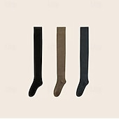 Недорогие Домашние тапочки-Женские высокие носки выше колена, теплые, мягкие, трикотажные, эластичные, уютные, сексуальные, милые, модные, зимние, осенние, высокие носки выше колена, повседневные, для школьниц, в японском