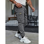 economico Pantaloni cargo-Per uomo Pantaloni Cargo Pantaloni Coulisse Multi-tasche Semplice Indossabile All'aperto Quotidiano Campeggio &amp; Escursionismo Moda Classico Nero Verde militare