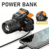 זול פנסים טקטיים-פנס ראש לד סופר בהיר, נטען ב-USB, עמיד במים, IP65, פנס ראש ללא ידיים, יעיל ונוח. מתאים לתיקונים ביתיים, פעילויות חוץ כמו טיולים רגליים, קמפינג ודיג