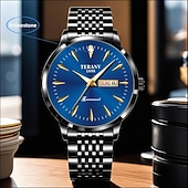 voordelige Quartz-horloges-Geavanceerd herenhorloge modieuze heren quartz horloge modieuze kalender fluorescerende wijzerplaat het beste cadeau voor mannen