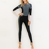 preiswerte One Pieces Rash Guards-Damen Ganzkörper-Rashguard Tauchanzug Badeanzug Bademode Farbblockierung mit integriertem BH UV Schutz Langarm Tauchanzüge Surfen Kanufahren Schnorcheln Winter