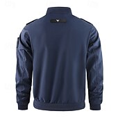 abordables veste de sport-Homme Veste Légère Veste Cargo Veste Décontractée Vacances Quotidien Résistant à l&#039;usure Avec Poches Automne Hiver Uni Mode Classique Col montant Régulier Noir Jaune Orange Bleu de minuit Beige Veste