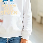  Unisex Girls' 3D Graphic Funny Slang 67 Hoodie Pullover Long Sleeve 3D Print Spring Fall Sports Fashion Streetwear Kids 4-12 Years Hooded Outdoor Casual Daily Regular Fit