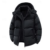 levne Pánské kabáty a parky-Pánské Zimní kabát Puffer bunda S vycpávkou Kapsy Kostka Polyester Venkovní Ležérní Denní Standardní Módní Šik ven Na běžné nošení Zahřívací Zima Barevné bloky Černá Trávová zelená Khaki Puffer Jacket