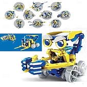 رخيصةأون اللوازم المكتبية-11 في 1 لعبة روبوت تعمل بالطاقة الشمسية تكنولوجيا العلوم والتعليم إنتاج اختراع صغير يدوي الصنع مجموعة تجربة علمية مناسبة للألعاب التعليمية الجذعية للأولاد الذين تتراوح أعمارهم بين 6-12 عامًا نماذج