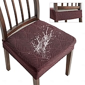 economico Fodera per sedia da pranzo-Coprisedia elasticizzati in jacquard a foglia, morbidi coprisedili elastici per sala da pranzo, cucina, arredamento per la casa, fodera rimovibile antipolvere e antimacchia.