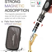 abordables Tournevis et clés-Jeu de tournevis magnétique 32 en 1 avec étui, comprend un kit d&#039;outils de réparation de précision 30 bits, un outil de tournevis torx pour bijoutiers, montres, téléphones, ordinateurs portables,