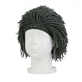 Недорогие Карнавальные парики-Карнавальный парик 2026 Красный Черный Белый Прямой Короткие Синтетический фестивальный парик Вторник на масляной неделе Парад Волосы для косплей-костюма для Мужчины