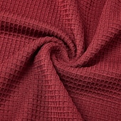 tanie Koszulka z dzianiny waflowej-Męskie Koszulka waflowa Koszula Henley z waflami Koszule męskie z łatkami na łokciach Długi rękaw Klapa Quarter Zip Jesień Zima Jednokolorowe Moda Podstawowy Codzienny Kieszenie Niejednolita całość