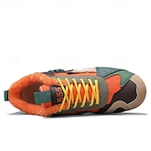 billiga Vardagssneakers-Herr Sneakers Fleecefoder Löpning Promenad Ledigt PU Läder Bekväm Halksäker Andningsfunktion Korta stövlar / ankelstövlar Snörning Mörkröd Orange Grön Sommar Vår Höst