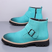 abordables Bottes de Chelsea-Bottes Chelsea turquoise pour hommes – élégantes et résistantes, idéales pour les sorties hivernales décontractées et les activités de plein air