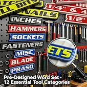 halpa Kodin tarvikkeet-12 kappaleen pakkaus magneettisia työkalupakkietikettejä, 3D-tulostettuja työkalupakkietikettejä, yleisiä työkalupakkien järjestelytarvikkeita, uudelleenkäytettäviä etikettejä teräksisille