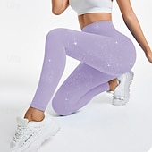 cheap Yoga Leggings &amp; Tights-Women's Compression Pants Running Tights Yoga Leggings Butt Lift Tummy Control High Waist Athletic Sports Pilates Bottoms Solid Color Black White Pink Sports Activewear