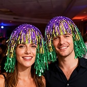 Недорогие Карнавальные парики-Карнавальный парик Блондинка Фиолетовый Зеленый Прямой Средние Синтетический фестивальный парик Вторник на масляной неделе Парад Волосы для косплей-костюма для Женский