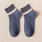 Недорогие мужские носки-Муж. 7 пар Носки Носки для бега Повседневные носки Синий Черный Цвет Полоски на открытом воздухе Отпуск На каждый день Средней плотности Весна Осень Мода Уличный стиль