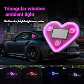 billiga Invändiga bilaccessoarer-Solcellsdrivna bilinteriör miljöljus hjärtformade neon LED-fönsterljus inredningsbelysning idealisk för fordonstillverkning LED miljöbelysning Alla hjärtans dag-present