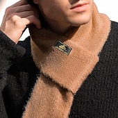 cheap Men' Scarves &amp; Gloves-Men's Rectangle Scarf Outdoor Dailywear Causal Black Brown Scarf Solid Color