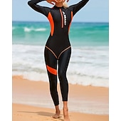 ieftine Rash guards One Piece-Pentru femei Protecție anti-erupții cutanate pentru tot corpul costum de neopren pentru scufundări Costum de baie Blocarea culorilor cu sutien încorporat Protecție UV Manșon Lung Costume de scafandru